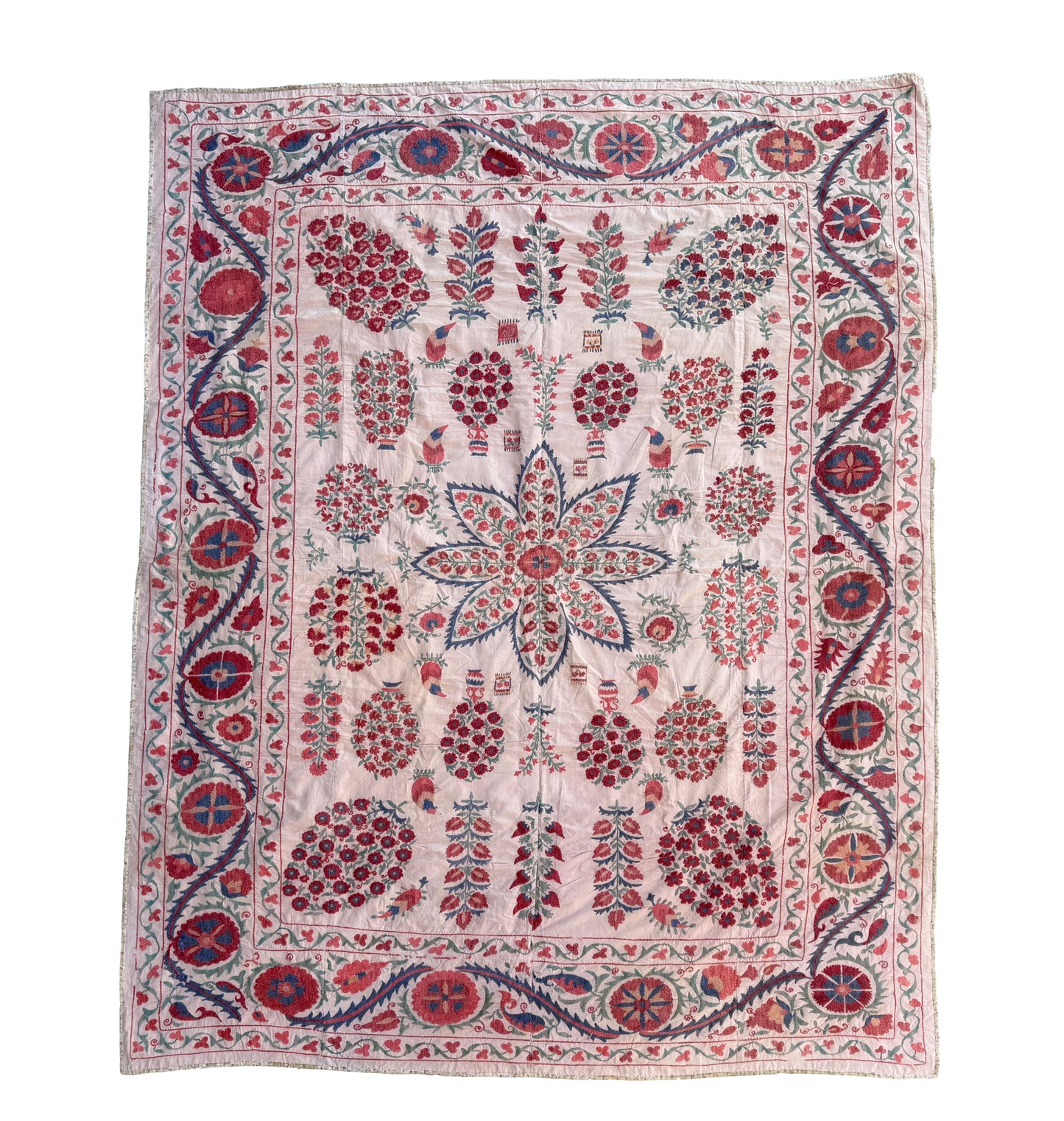 Vintage Silk Suzani Hand Embroidered