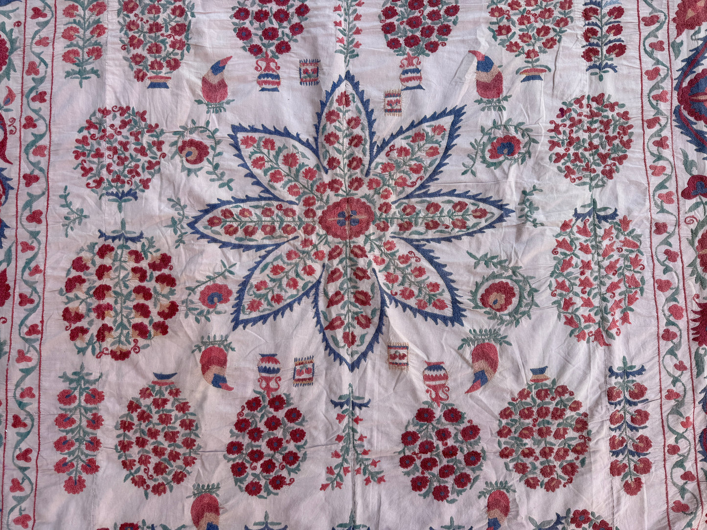 Vintage Silk Suzani Hand Embroidered