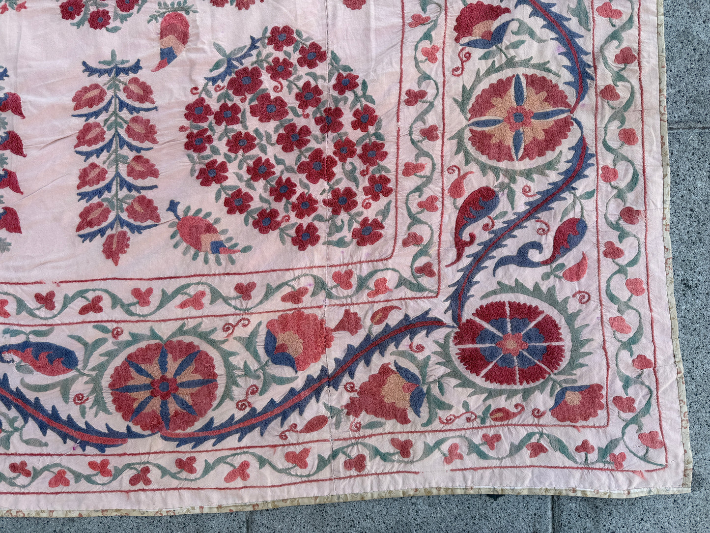 Vintage Silk Suzani Hand Embroidered