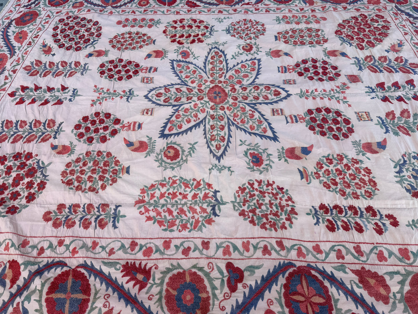 Vintage Silk Suzani Hand Embroidered