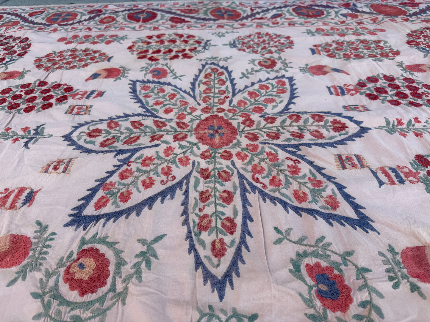 Vintage Silk Suzani Hand Embroidered