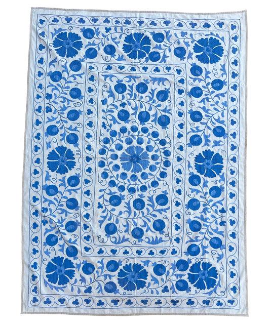 Suzani Hand Embroidered Silk bed cover.