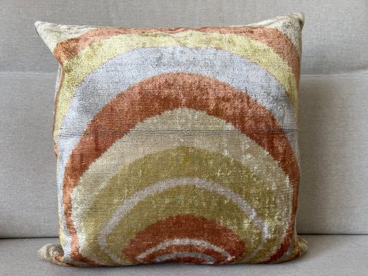 Ikat Velvet silk cushion 50x50cm.