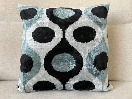 Ikat Velvet silk cushion 50x50cm.