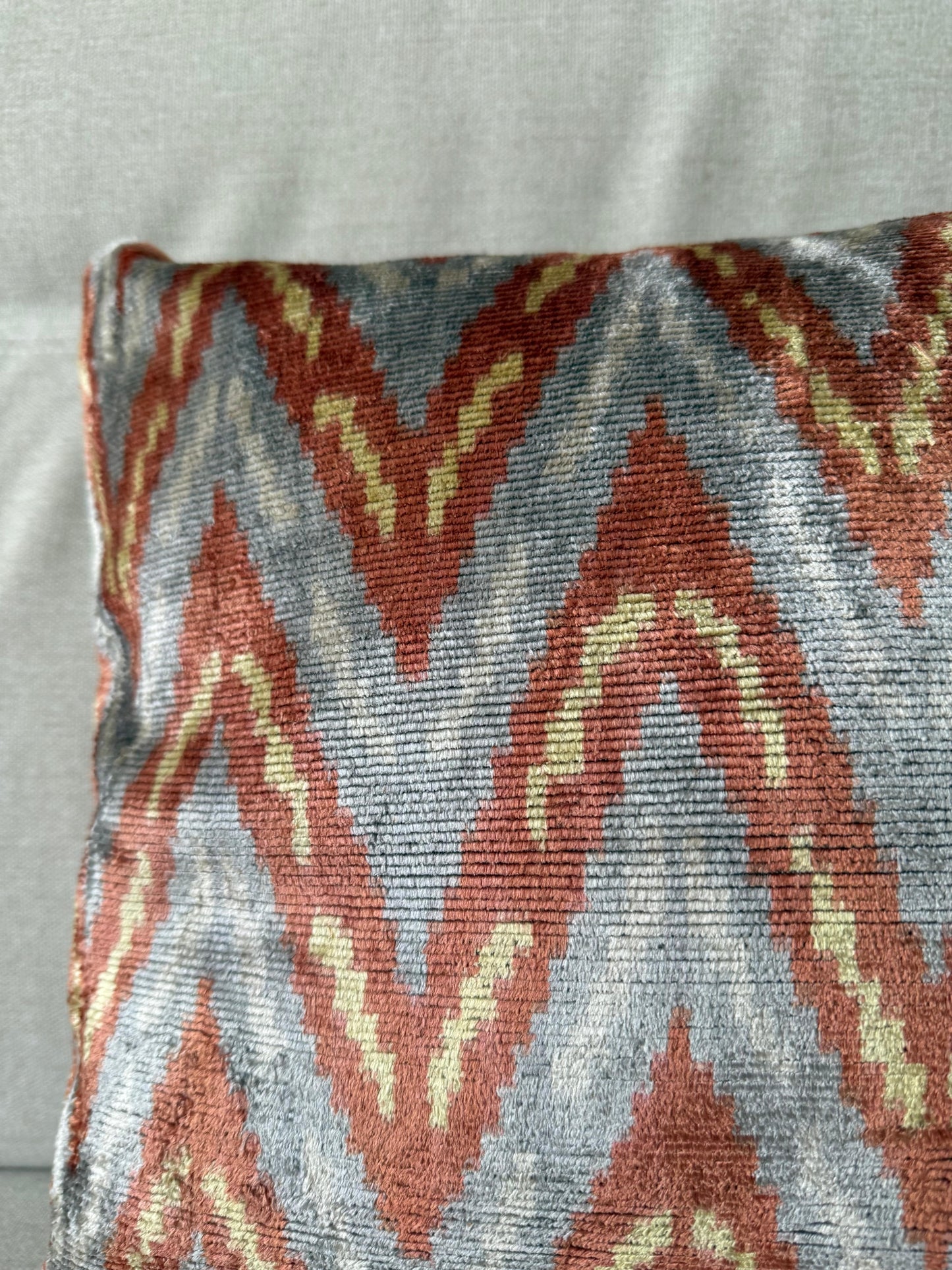 Ikat velvet cushion Hand made (40x60cm)