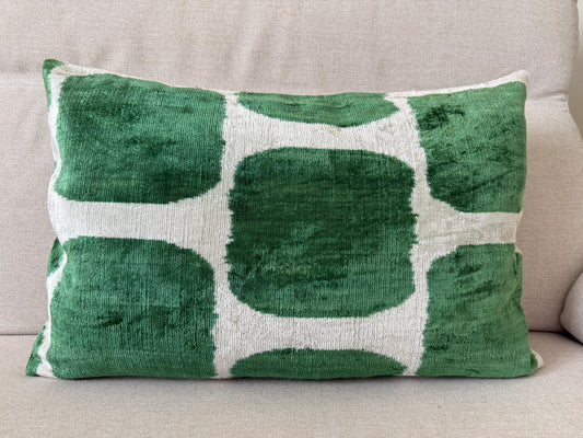 Ikat velvet cushion Hand made (40x60cm)