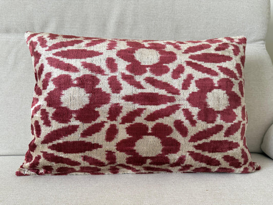 Ikat velvet cushion Hand made (40x60cm)