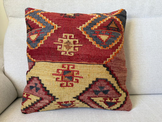 Turkish Hand woven Kilim cushion cover (40x40cm)
