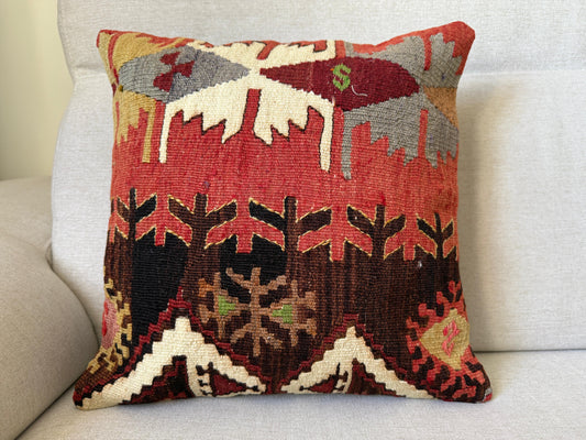 Turkish Hand woven Kilim cushion cover (40x40cm)