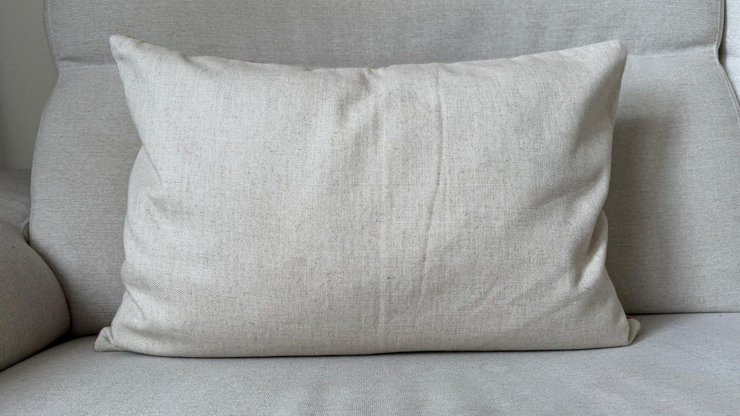 Ikat velvet cushion Hand made (40x60cm)