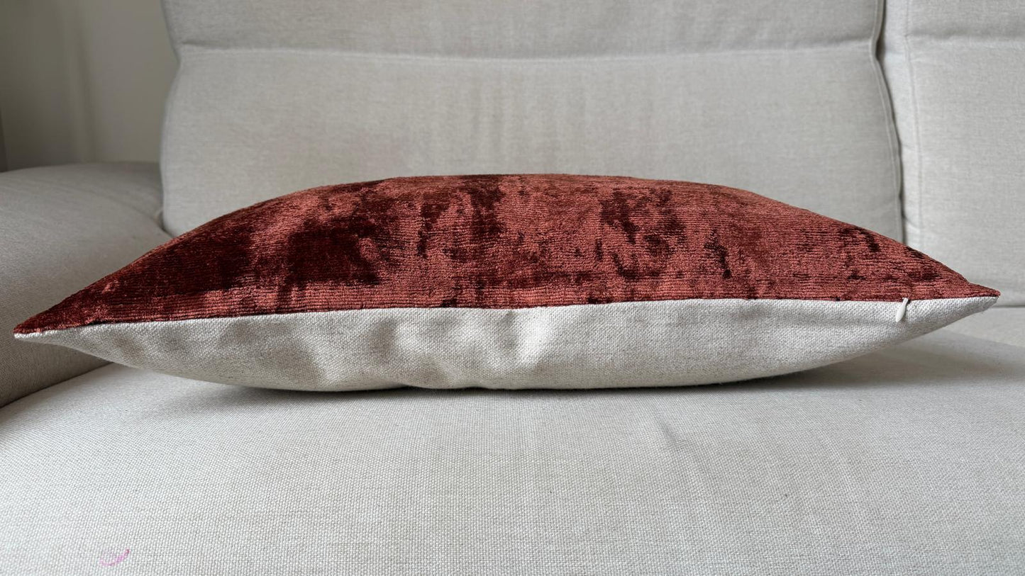 Ikat velvet cushion Hand made (40x60cm)