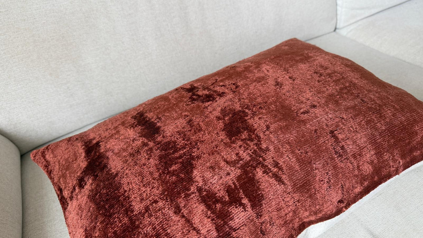 Ikat velvet cushion Hand made (40x60cm)