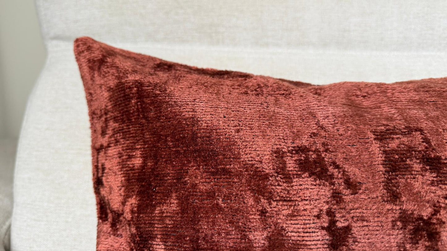 Ikat velvet cushion Hand made (40x60cm)