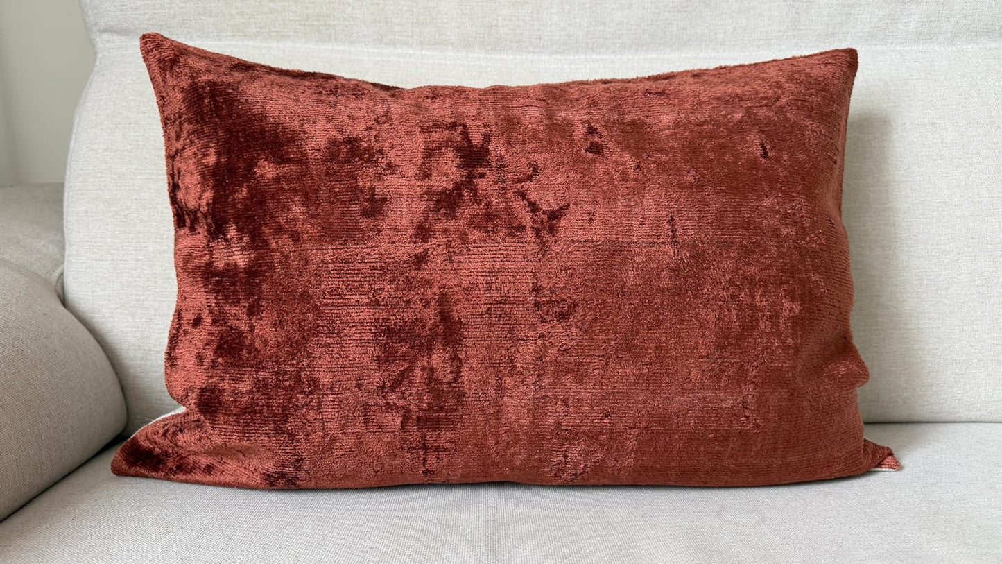 Ikat velvet cushion Hand made (40x60cm)