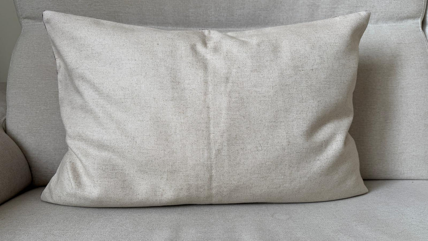 Ikat velvet cushion Hand made (40x60cm)