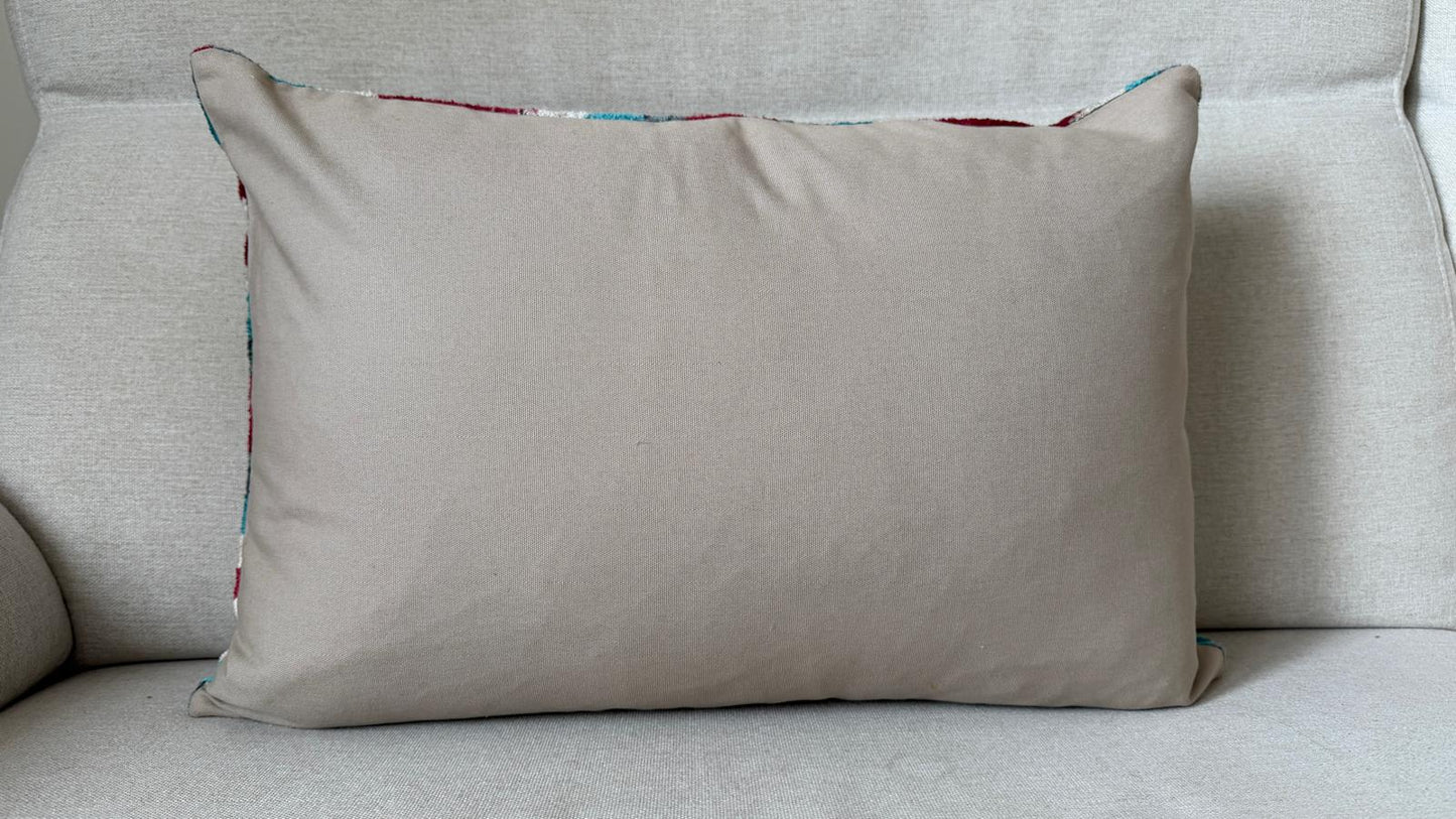 Ikat velvet cushion Hand made (40x60cm)