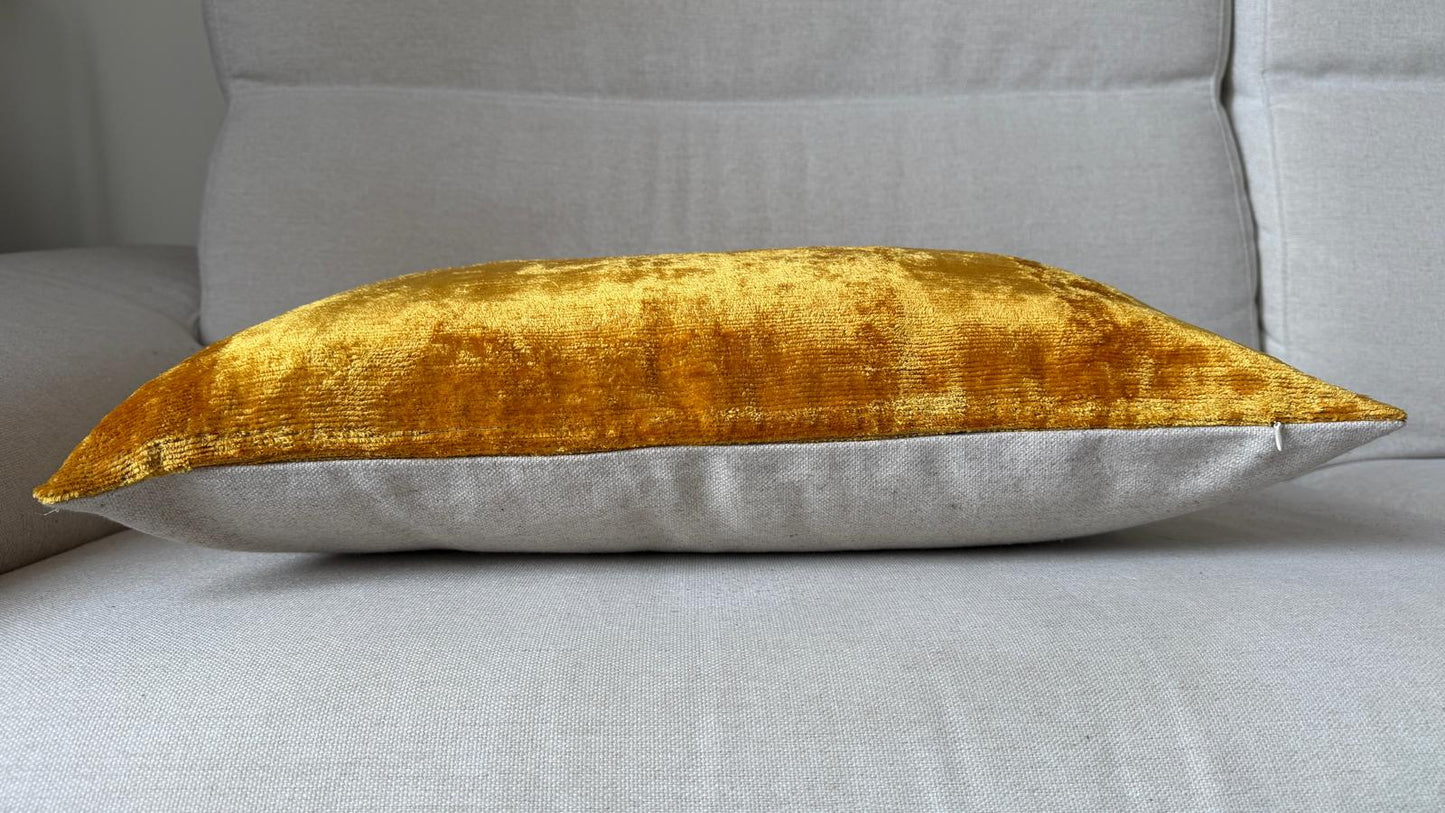 Ikat velvet cushion Hand made (40x60cm)