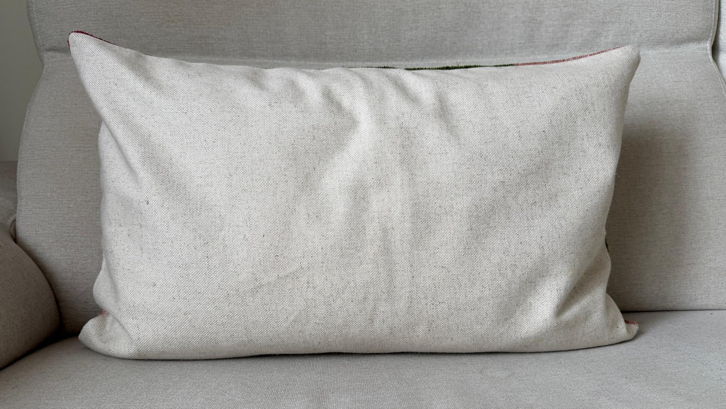 Ikat velvet cushion Hand made (40x60cm)
