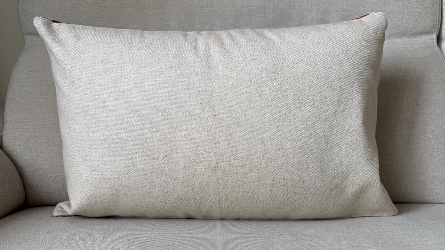 Ikat velvet cushion Hand made (40x60cm)