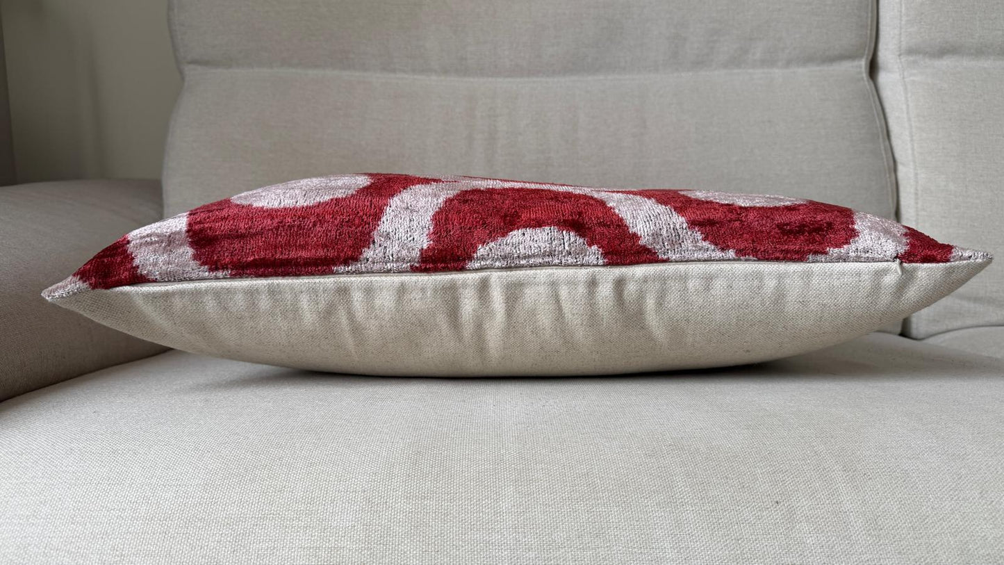 Ikat velvet cushion Hand made (40x60cm)