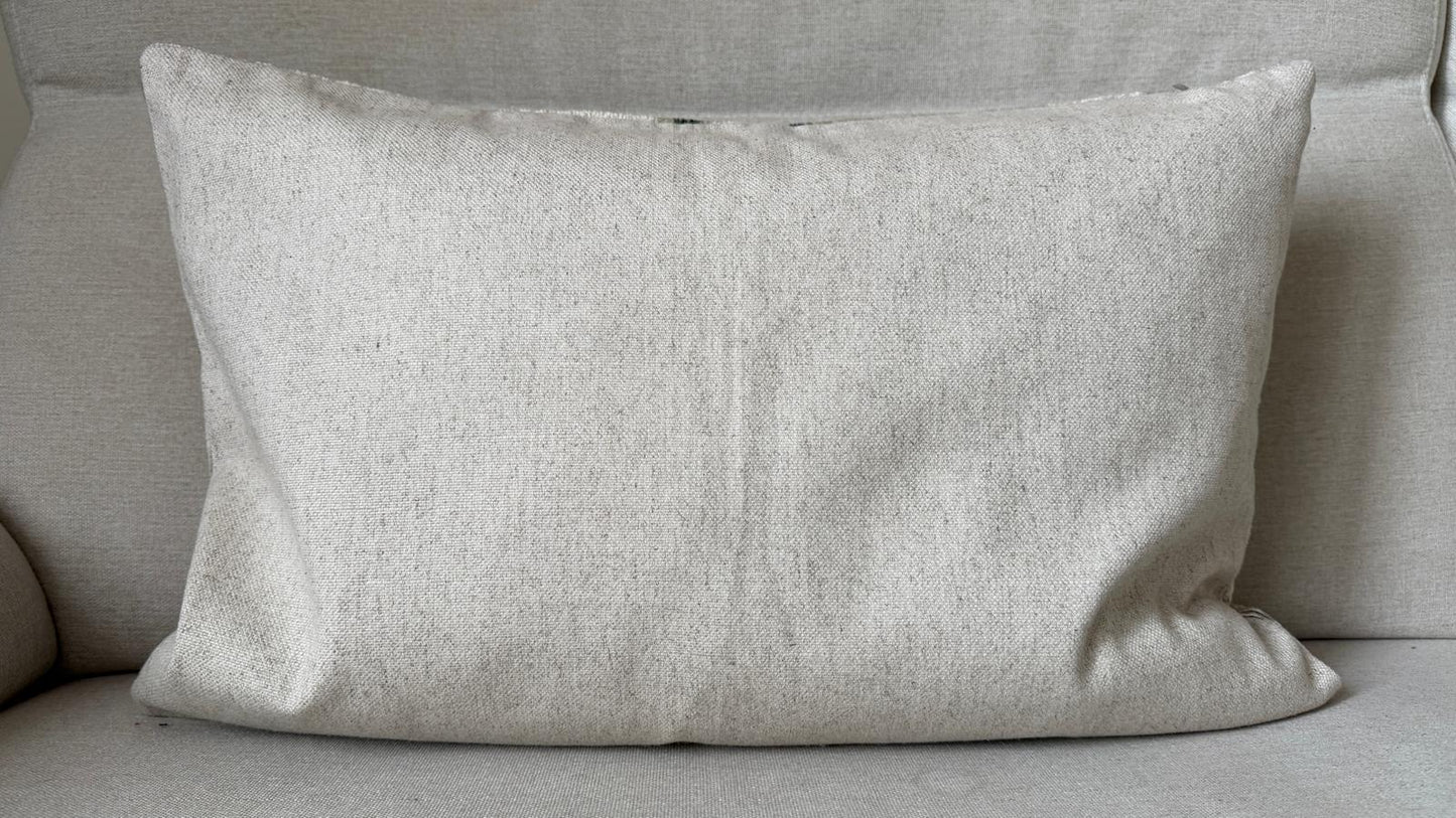 Ikat velvet cushion Hand made (40x60cm)