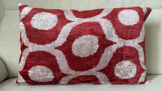 Ikat velvet cushion Hand made (40x60cm)