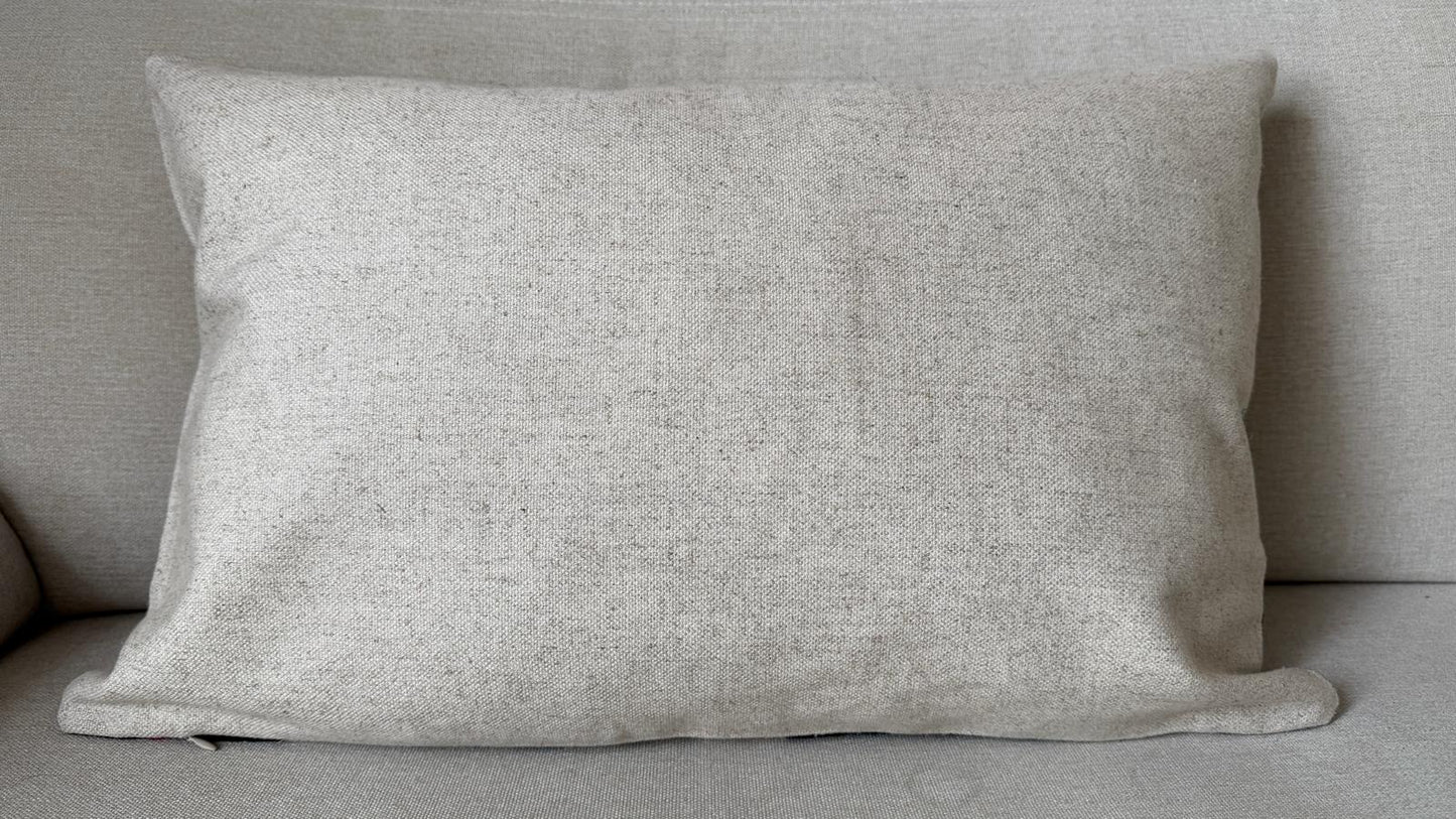 Ikat velvet cushion Hand made (40x60cm)