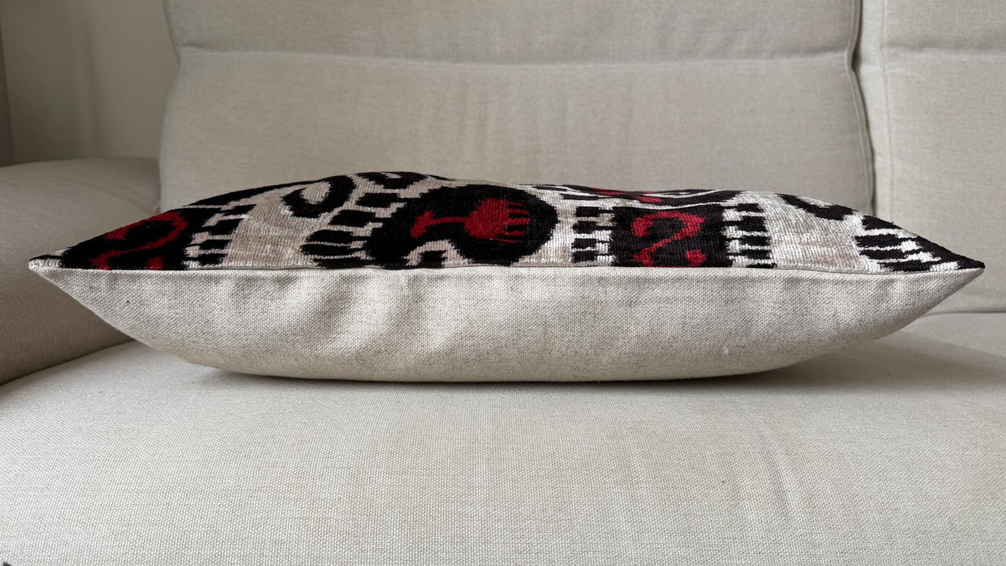 Ikat velvet cushion Hand made (40x60cm)