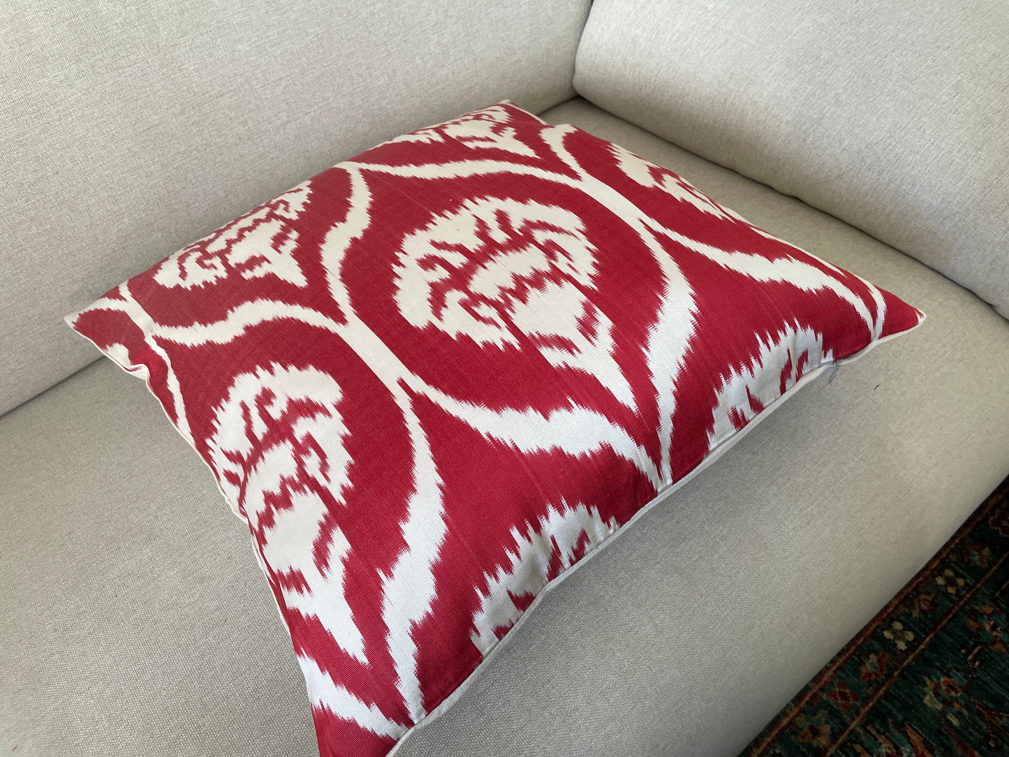 Ikat Velvet silk cushion 50x50cm.