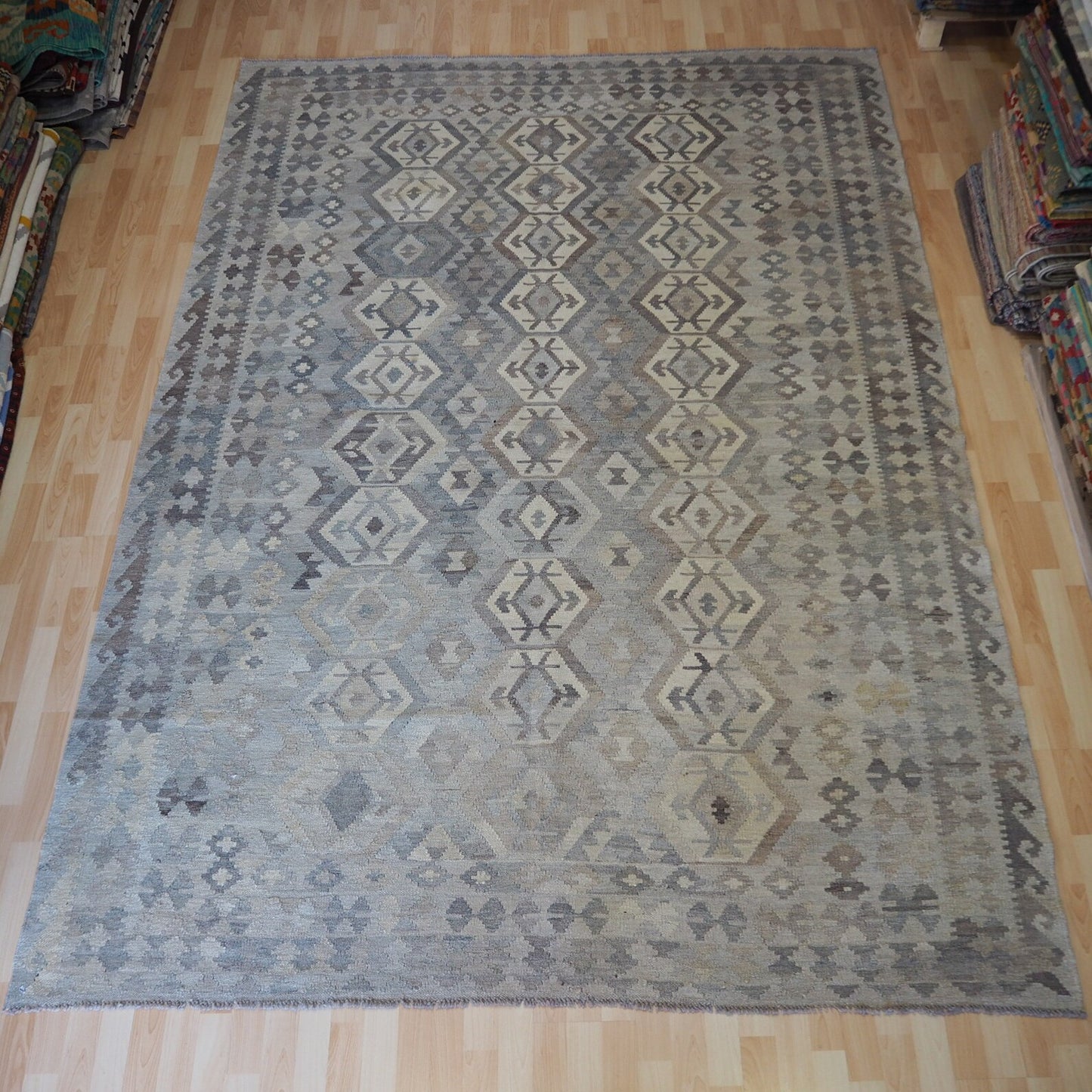 Undyed Natural colour Maimana Kilim.