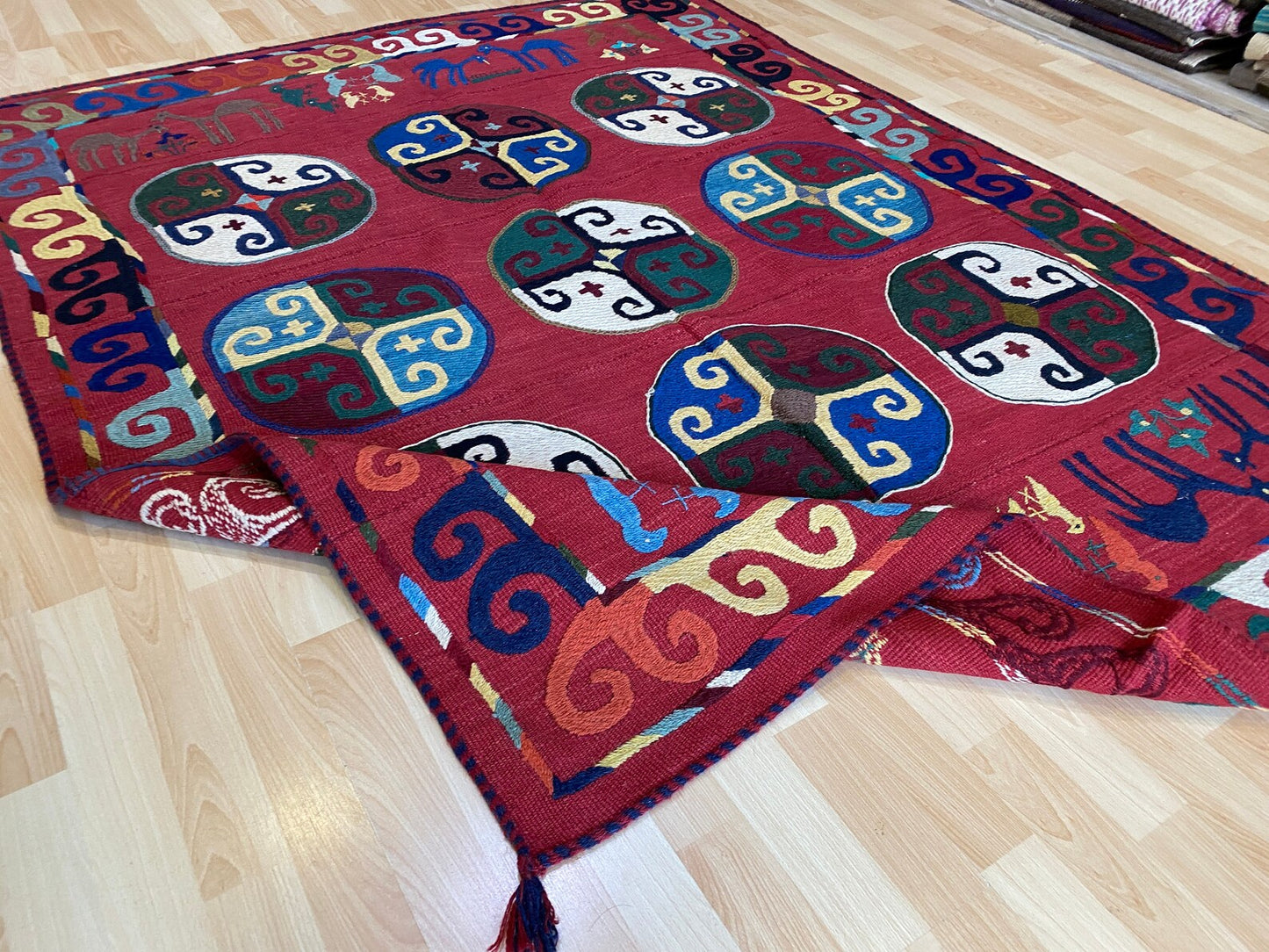 Suzani Vintage Embroidered Kilim