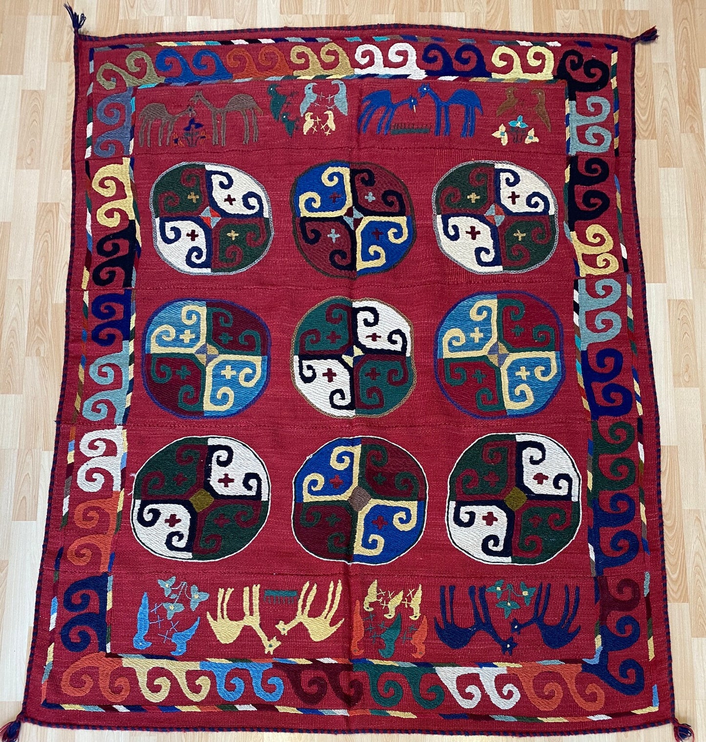 Suzani Vintage Embroidered Kilim