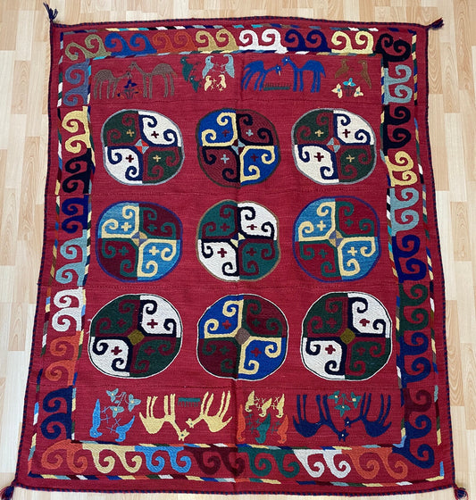 Suzani Vintage Embroidered Kilim
