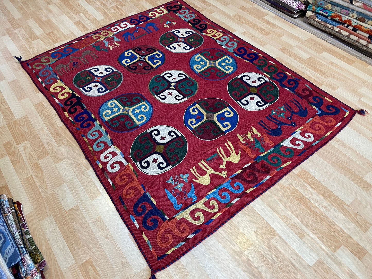 Suzani Vintage Embroidered Kilim