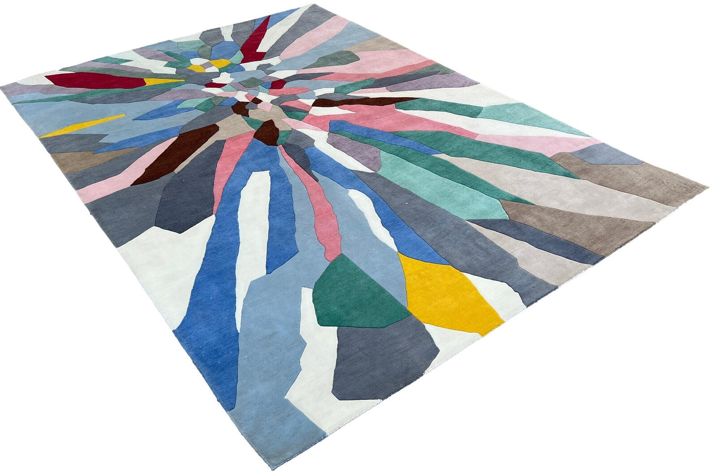 Silk And Wool Contemporary Rug.