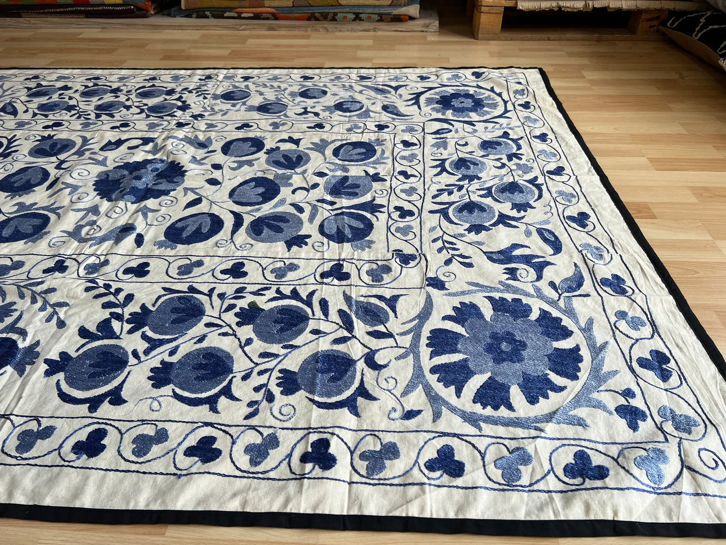 Vintage Suzani Silk Embroidered