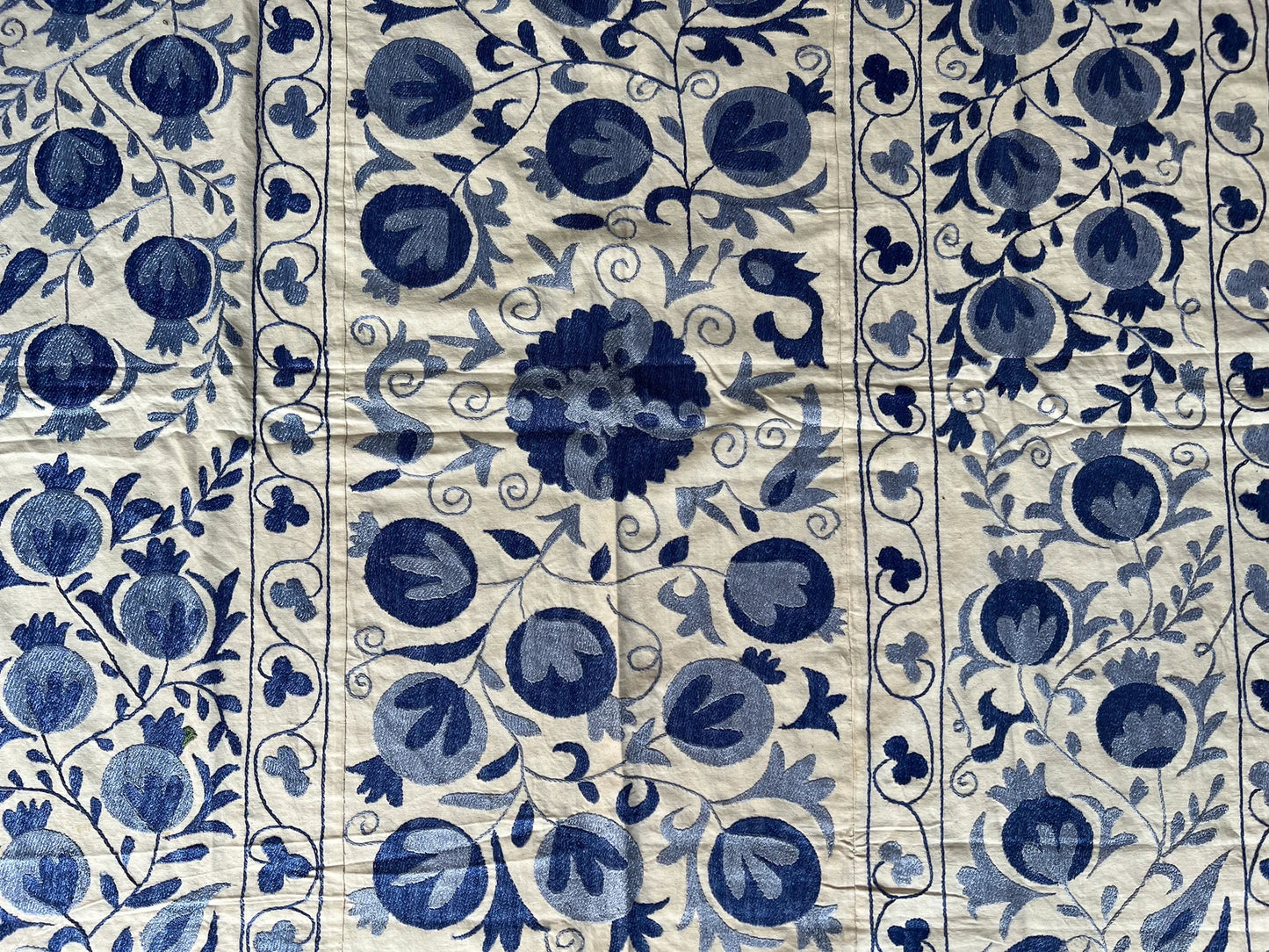 Vintage Suzani Silk Embroidered