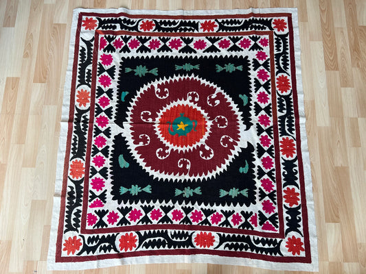 Vintage Samarkand Suzani Silk Embroidered
