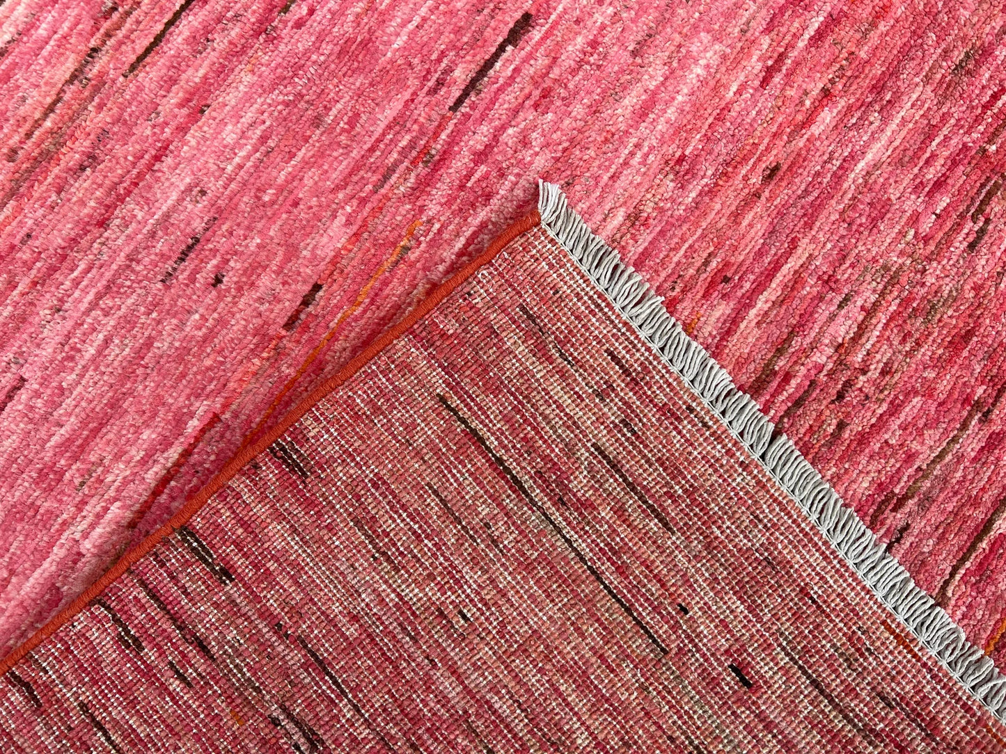 Plain Pink Organic dyed wool rug