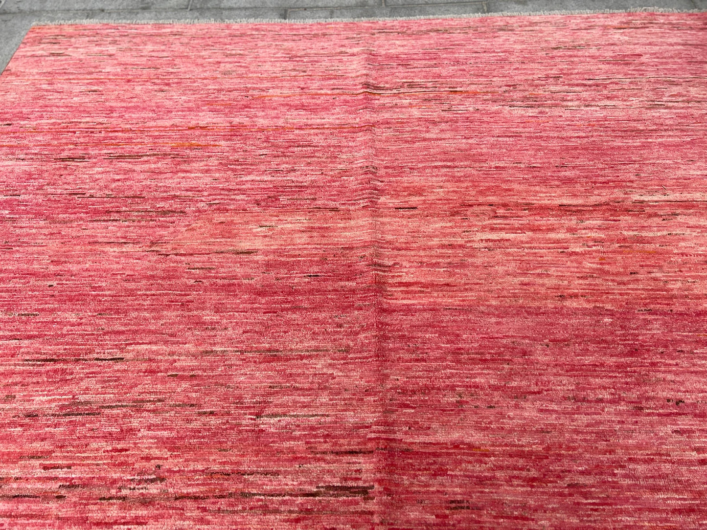 Plain Pink Organic dyed wool rug