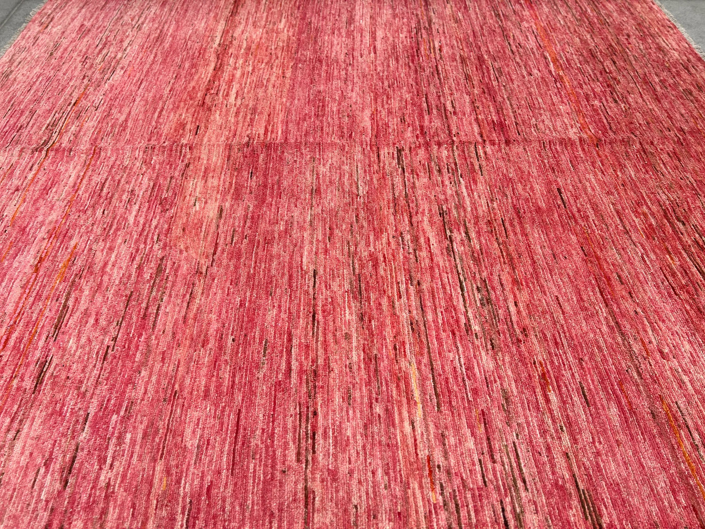 Plain Pink Organic dyed wool rug