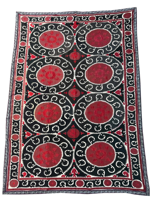 Vintage Suzani Silk Embroidered