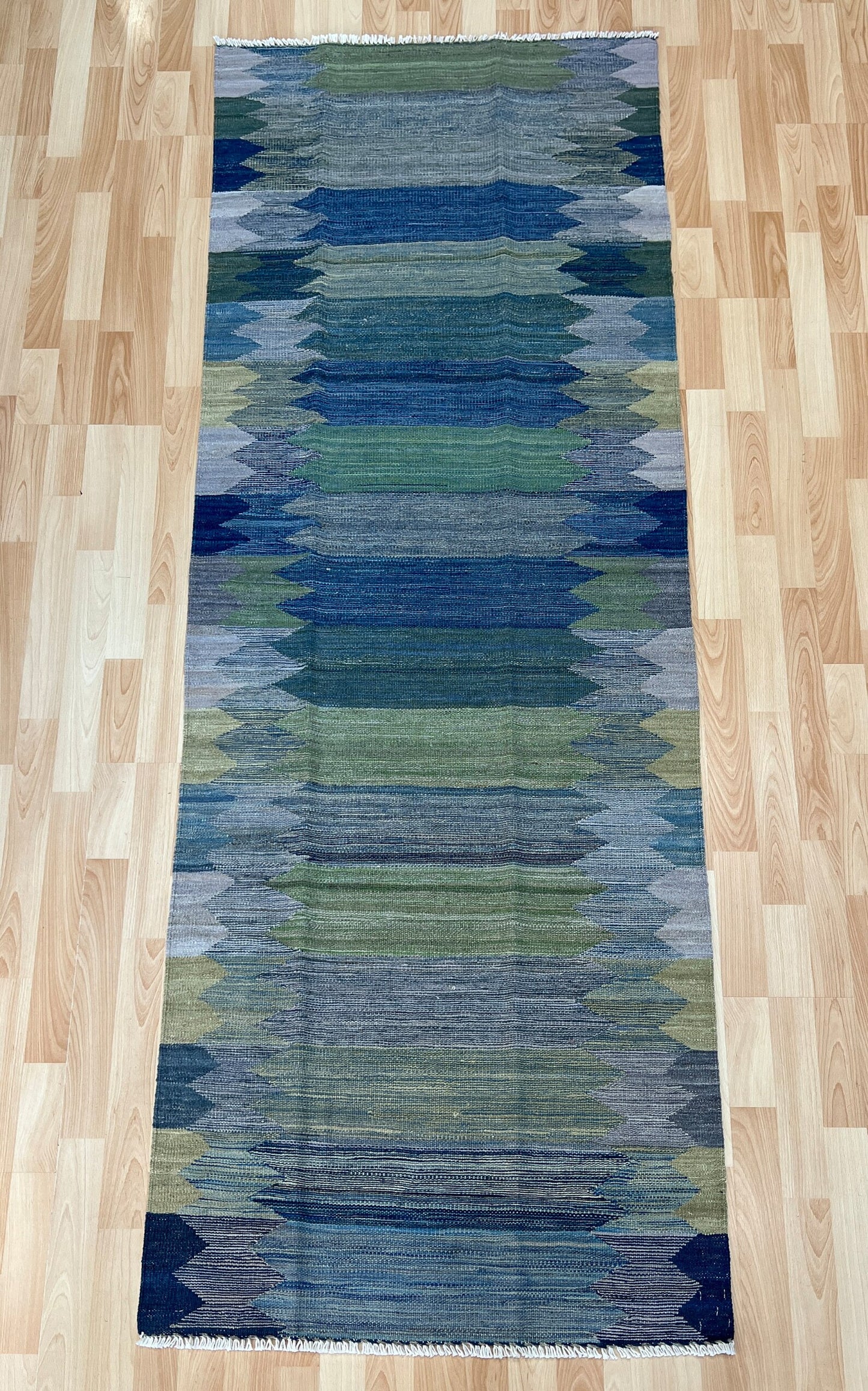 Contemporary Striped design Kilim Runner.