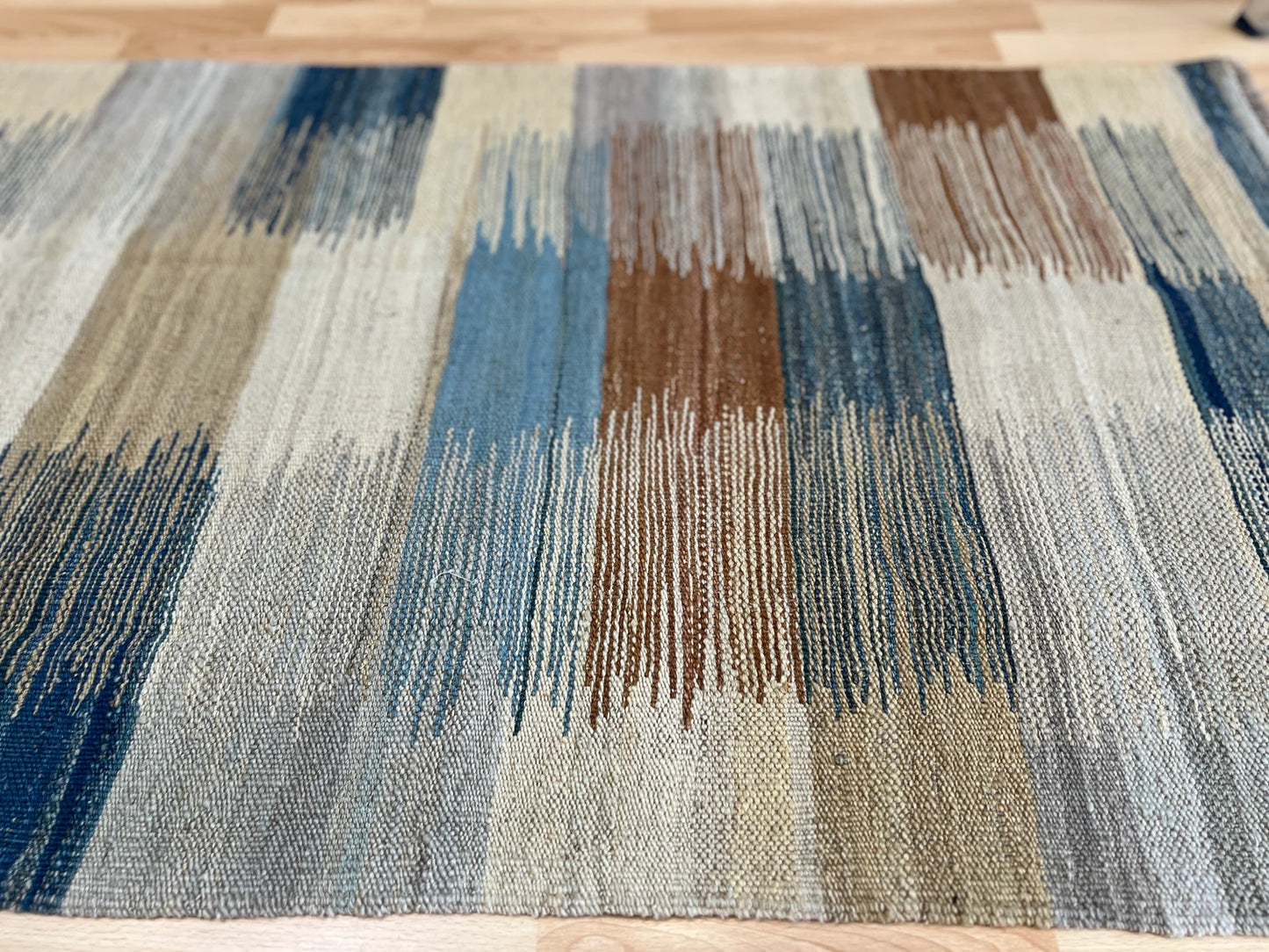 Contemporary Striped design Kilim Runner.