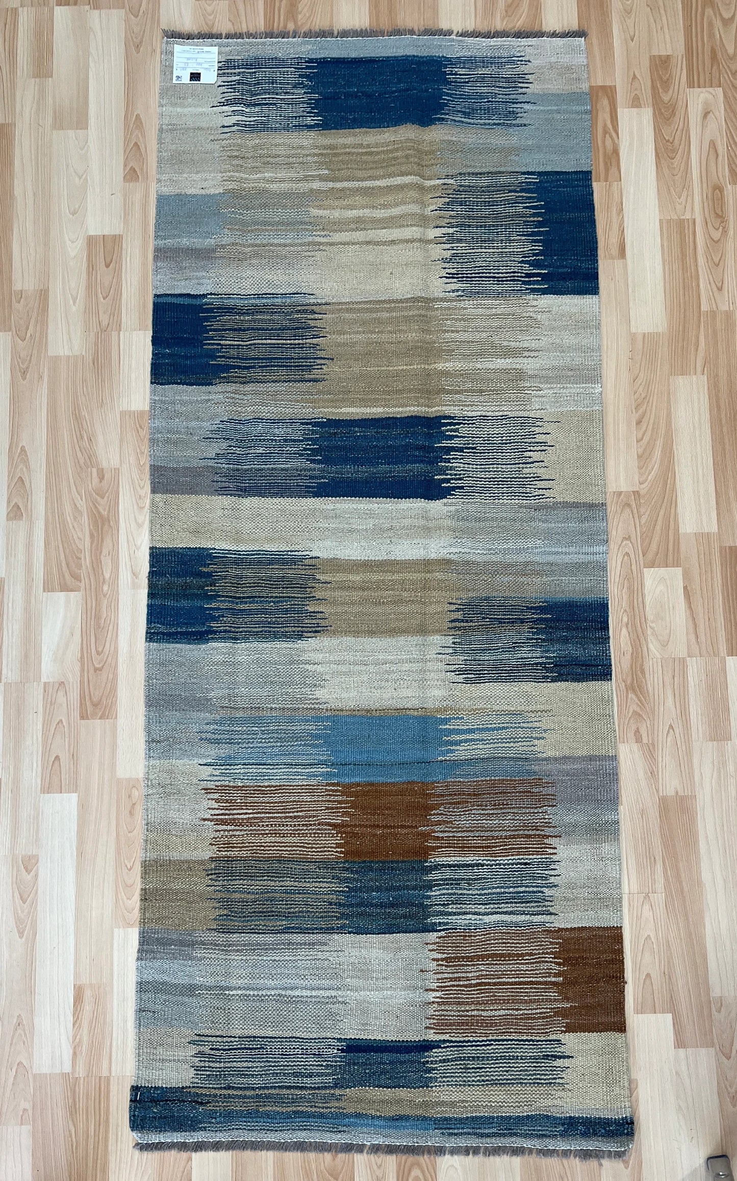 Contemporary Striped design Kilim Runner.
