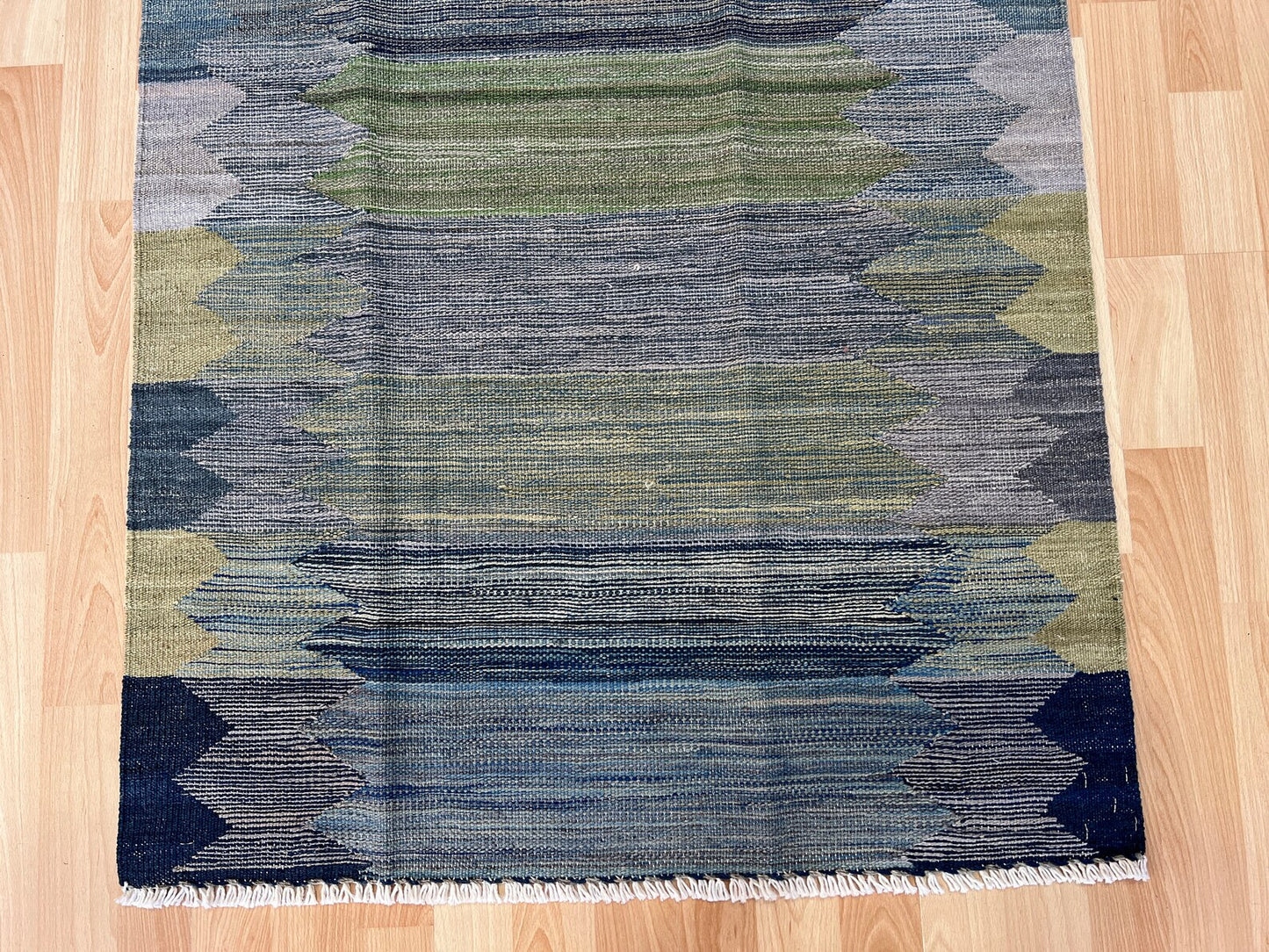 Contemporary Striped design Kilim Runner.